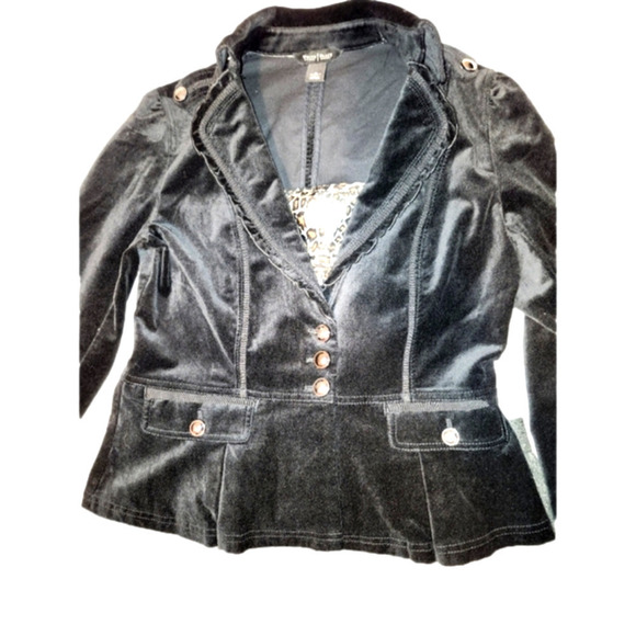 White house black market black velvetine  stretch blazer in sz 8 - Picture 11 of 12